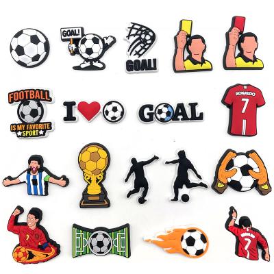 China Wholesale Custom Croc Clog Charm Soft Sports Team Custom Shoe Soccer PVC Charms For Boys Gift for sale