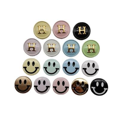 China 2023 Custom Charm New Arrival Circular Oil Drip Face Resin DIY Colorful Smiling Decorative Accessories for sale