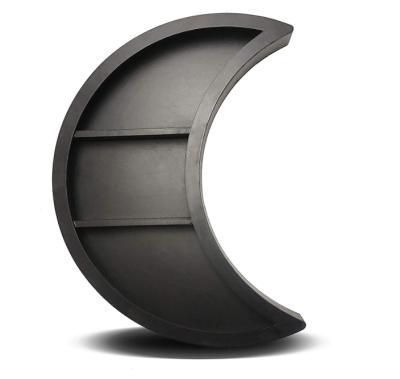 China Triple Black Cheap Home Modular Crescent Moon Shaped Wall Decor Shelf With Three Display Stands for sale