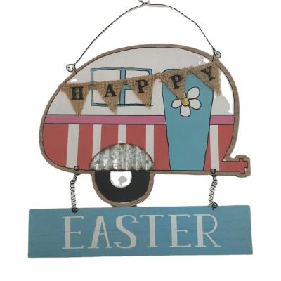 China Europe Happy Easter Felt Hanging Plaque Decoration Hanging Sign for sale