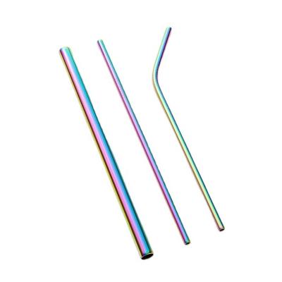 China Various Colors Viable Bend And Straw Metal Stainless Steel Straight Hard Drinking Straws for sale