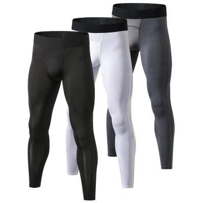 China Wholesale Breathable Running Men's Basketball Gym Cool Dry Workout Baselayer Sports Compression Tights Recycling Pants For Men Logo for sale