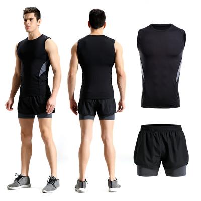 China Breathable Mens Elastic Tight Fit Quick Dry Running Gym Clothes Workout Set Gym Clothes Set Sports Suits For Men for sale