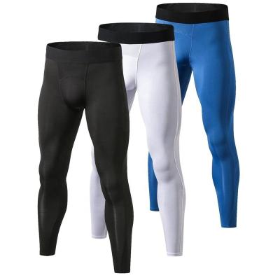 China Low MOQ Amazon Bodybuilding Blanks Compression Leggings Breathable Sports Fitness Hot Gym Jogging Running Tights Men's Workout Sports Pants Men for sale