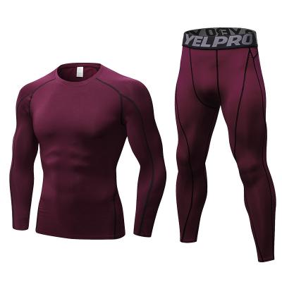 China Breathable Men Workout Clothes Outdoor Running Equipment Fitness Clothing Gym Compression Gym Wear Clothing Suit Set for sale