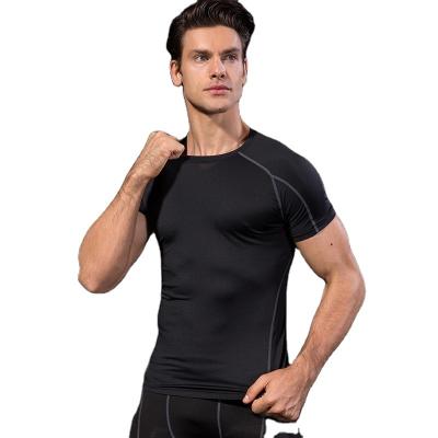 China Wholesale Breathable Men's Stretch Quick Dry Tight Fit Shorts Sleeves Fitness Workout Sports Men Gym Wear Equipment Crop Top for sale