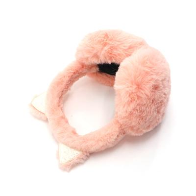 China Comfortable/Fashion/Warm Wear Girls Shape Adjustable Burger Warm Fur Ear Warmer Ear Cover For Women Solid Color Earmuffs for sale