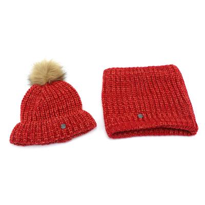 China Winter Knitted Hat Beanie Set Bag Kids Hand Gloves Medium Gear Protector for sale