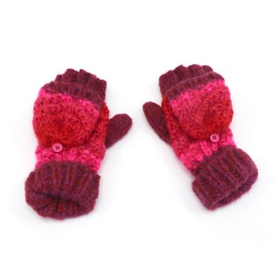 China Medium Women's Woolen Winter Knitted Gloves Suit Children's Knitted Hat for sale