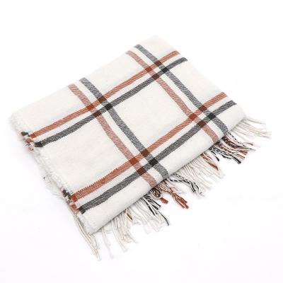 China Cotton Plain White Silk Cashmere Viscous Scarf For Women Plaid Pattern Pastel Head Scarves for sale