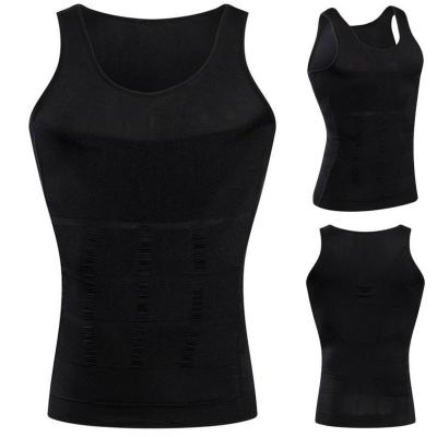 China Vest Men's Compression Shirts Shapewear Vest Body Shaper ABS Abdomen Slim Tank Elastic Top Knit for sale