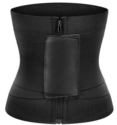 China Hot Selling Padded Buttocks Waist Training Slimming Tummy Trimmer Stomach Wrap Body Shaper Women Sports Wrap Support Belt for sale