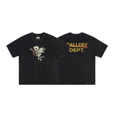 China GALLERY Hot Washed Oversized Men's Retro Anti-Pilling Selling T-shirt Anti-pilling T-shirt Summer Apparel Old Angel DEPARTMENT Skull Printing Short Sleeve Sports Tee for sale