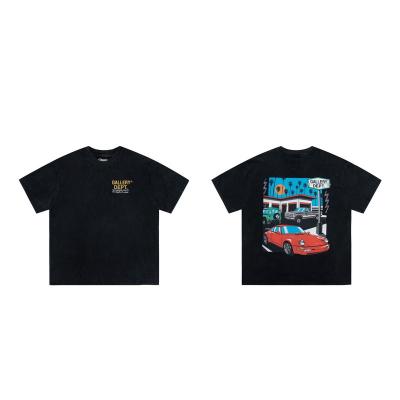 China Summer Anti-Pilling Tops Retro Mens Gallery Department Old Cartoon Cars Washed Short Sleeves Loose Casual Men's T-shirts Sports Tee for sale