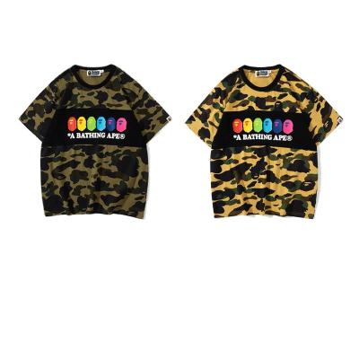 China Bape hot sale anti-pilling 2022 new summer clothes camouflage men's and women's sweater T-shirts printed casual sports shirts for sale