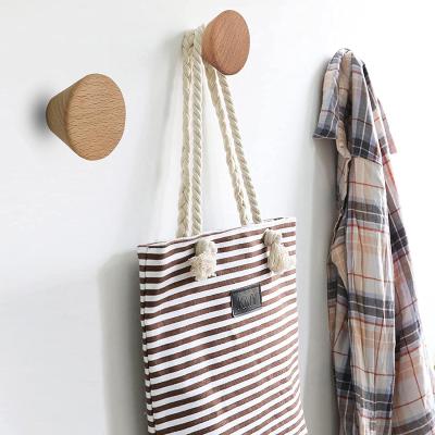 China Sustainable Wooden Coat Hangs Cone Wall Mounted Single Hook Stretch Coat Rack Handmade Single Hooks Hanger for sale