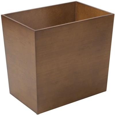 China Sustainable Waste Container Trash Can For Bathrooms Kitchens Home Offices Wooden Waste Bin for sale