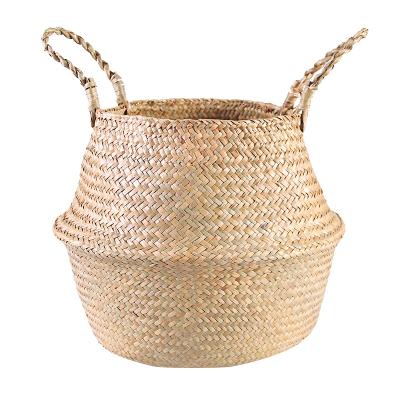 China Viable Wholesale Woven Belly Wicker Basket for Laundry Storage and Picnic and Grocery Plant Pot Basket Basket for sale