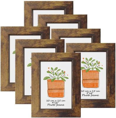 China Eco-Freindly Wall Mounting Kids Rustic Vintage Wooden Photo Frames With Real Glass for sale