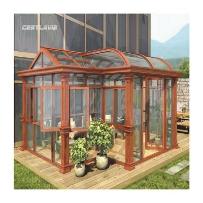 China Heat Insulation And UV Protection Direct Selling Accept Custom Free Standing Glass House Exterior Prefab Aluminum Frame Glass Insulated Room From Sunlight for sale