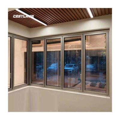 China Magnetic Screen Factory Direct Sale Customized Horizontal Lift Sliding Folding Window for sale