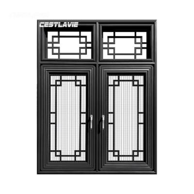 China Manufacturer Accept Custom Ancient Beijing Architecture Style Magnetic Skillful Chinese Metal Frame Antique Screen Doors and Windows for sale