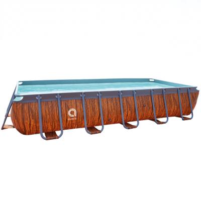 China Large Portable PVC Above Ground Rectangular Swimming Pool Metal Frame Pool 15'*36