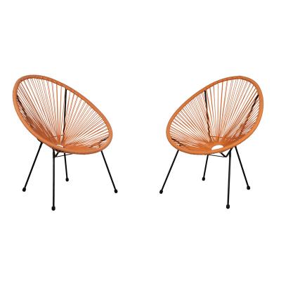 China Wholesale Modern Outdoor Patio Steel Wicker Chair Rope Garden Table Acapulco Chair and Chair Set Rattan for sale