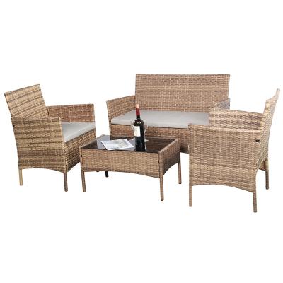 China High Quality Weather Outdoor Furniture Rattan Furniture Dining Patio Conversation Sets 4 Pcs Outdoor Furniture for sale