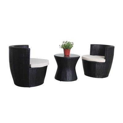 China Modern 3 Piece Garden Sets Space Saving Home Outdoor Balcony Furniture Rattan Wicker Bistros Set With Table for sale