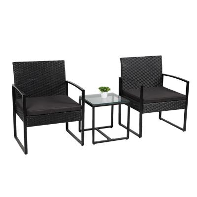 China Modern Waterproof 3PCS Sofa Garden Furniture Rattan Outdoor Wicker Garden Sets Patio Table Set for sale