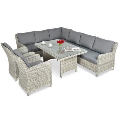 China Modern 5 Pieces Corner Sofa Garden Rattan Sofa Patio Furniture Outdoor Furniture for sale