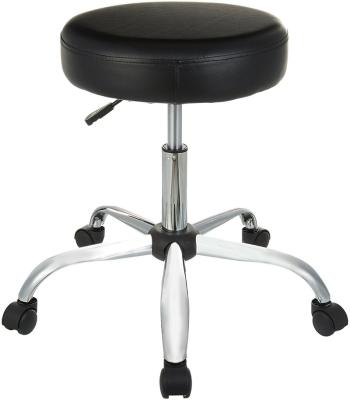 China Modern Nice Round Seat Bar Stool PU Leather Upholstered Swivel Rolling Bar Stools With Wheels for sale