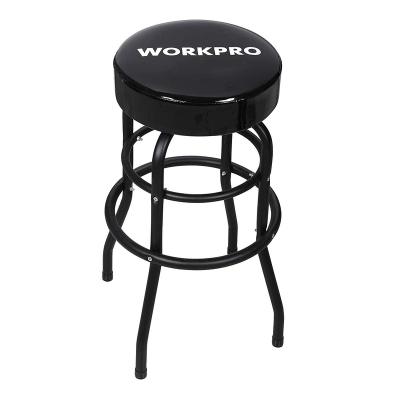 China Modern Round Swivel Bar Stool PU Leather Shop Stool With Footrest Work Sneaks Task Chair for sale