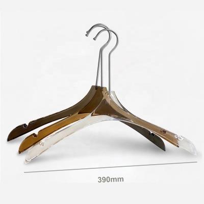 China High Quality Clear Acrylic Material Eco - Friendly Hanger Custom Logo For Hotel Clothing Store for sale