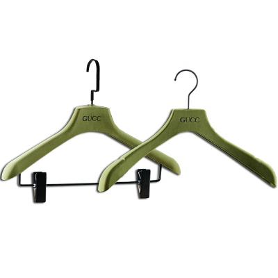 China Durable Custom Logo Garment Velvet Hangers Wholesale for sale