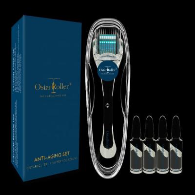 China Anti Puffiness Ready To Ship Micro Pin Titanium Derma Roller Anti Wrinkle Polypeptide Serum Set For Skin Need for sale