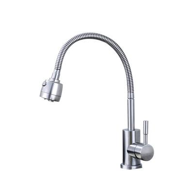 China Metered Faucets Easehome Stainless Steel Kitchen Faucets, High Arc Single Handle Brushed Nickel Flexible Kitchen Faucet, Single Level for sale