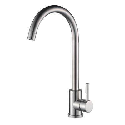 China Lead Free Metered Faucets Stainless Steel Spout SUS304 Single Handle Kitchen Faucet for sale