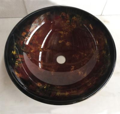 China Fire Modern Art Design Round Glass Wash Basin Bowl for sale