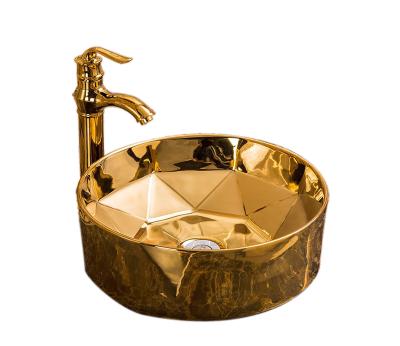 China 2020 Items WC Toilet Manufacturer Bathroom Accessories Ceramic Modern Sanitary Sink Gold Plated Round Shape With Diamond Design for sale