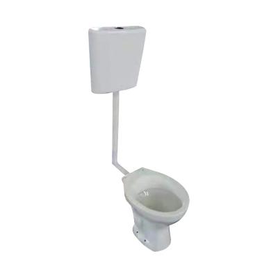 China Double-Flow Nigeria Ghana Twyford WC Toilet Bowl Price With Plastic Cistern And Seat Cover for sale