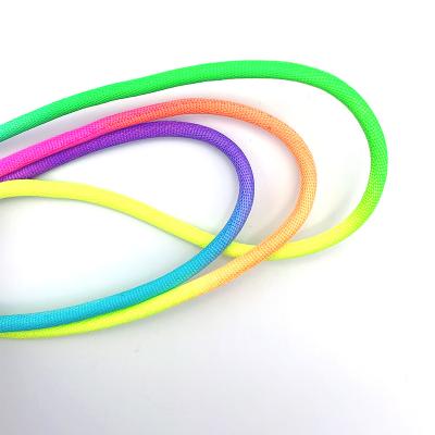 China Rainbow Color Style New Rainbow Dyed Jacket 8Pin/Usb C/V8 Micro Usb Charging Braided Cable For Mobile Phone for sale