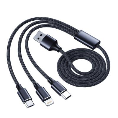 China Player Upgraded Net MP3/MP4 Charger Phone Tangle Free Braiding Fast Cable 3 in 1 Charging Cable for sale