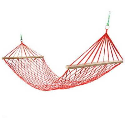 China Rod Mesh Hammock Adult Nylon Belt with Wooden Bar Portable and Easy to Install for sale