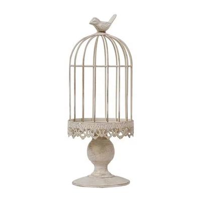 China Retro Large Size Home Decoration Iron Table Decoration Birdcage Candlestick for sale