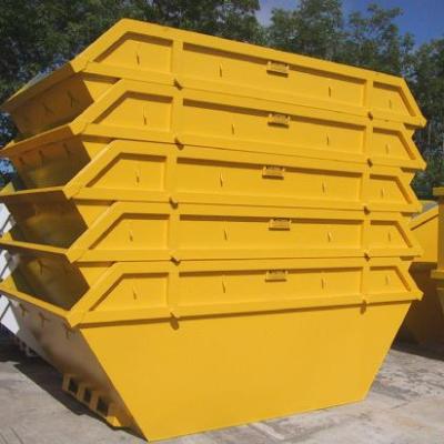 China Australia 6 CBM Solid Waste Outdoor Steel Skip Bins Crane Lift Industrial Waste Bins for sale