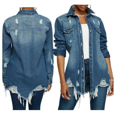 China QUICK DRY custom made casual women's jacket women's denim jackets jeans plus size jackets for sale