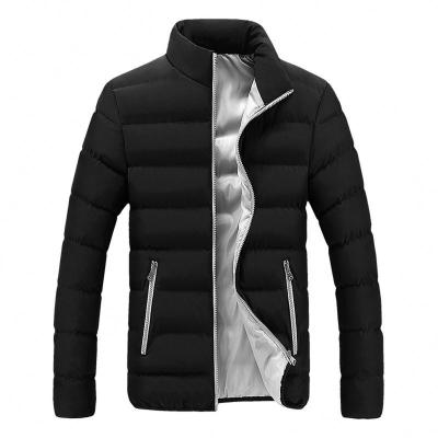 China 2021 New Men's Winter Jacket Men's Casual Support-collar Cotton Jacket Outerwear Solid Color Regular Warm Slim Fit Thick Bubble Coat for sale