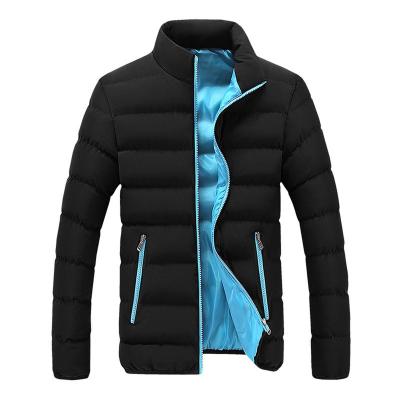 China 2021 New Men's Winter Jacket Men's Casual Support-collar Cotton Jacket Outerwear Solid Color Regular Warm Slim Fit Thick Bubble Coat for sale